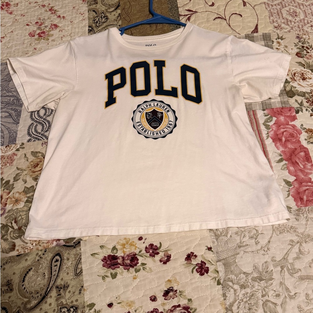 Polo by Ralph Lauren Kids White Tee with Navy Logo